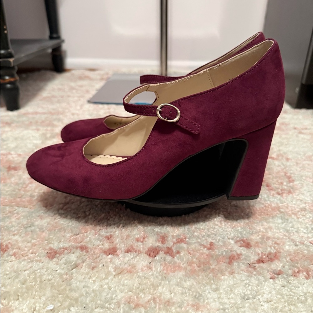 Charter Club Burgundy Mary Jane Heels